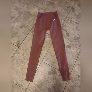 Womens Gymshark Vital Seamless 2.0 Leggings Burgundy Pink/Marl  XS